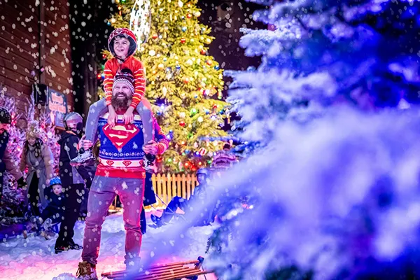 Family enjoying Santa’s Winter Wonderland